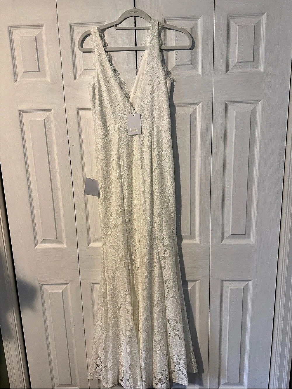 Lulus Flynn White Lace Maxi Dress